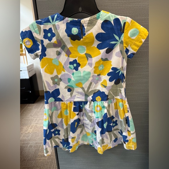 Tea Collection Blue and Yellow Floral Kids Dress Size 5 - Picture 3 of 3